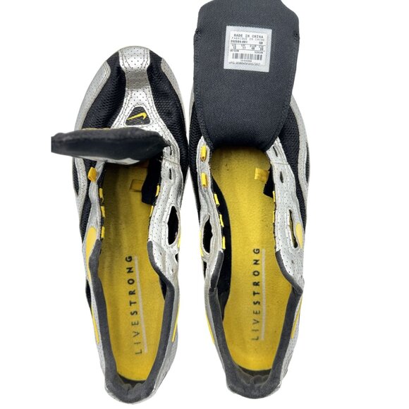 Nike Livestrong Mens Shoes Size 12 Silver Yellow Black Track Field Sprint Spikes - Picture 15 of 16